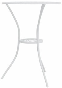 Set mobilier bistro, 3 piese, alb, aluminiu turnat Alb, 1