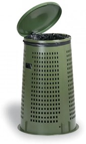 Coș de gunoi de exterior - plastic, 120 l, verde închis