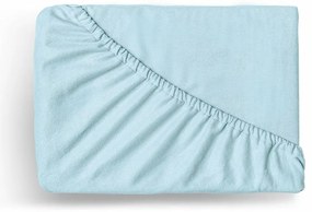 Kvalitex Cearșaf elastic din flanelă, albastrudeschis, 90 x 200 cm, 90 x 200 cm