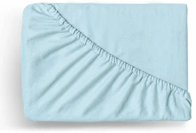 Kvalitex Cearșaf elastic din flanelă, albastrudeschis, 90 x 200 cm, 90 x 200 cm