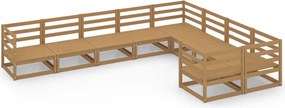 vidaXL Set mobilier de grădină, 9 piese, lemn masiv de pin
