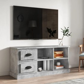 Comoda TV, gri beton, 102x35,5x47,5 cm, lemn prelucrat