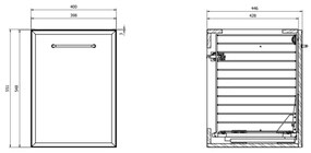 Cersanit S1022-011 - Dulap suspendat de baie cu coș pentru rufe MILLE 40x45 cm, alb