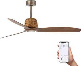 Ventilator aplicat tavan smart sistem TUYA si telecomanda WEAVER M gold/walnut