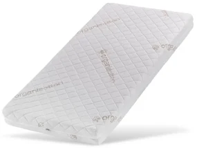 Saltea pentru bebe, Cocos 6 cm Latex 3 cm cu husa detasabila, Bumbac Organic si lana, 127x63x10 cm