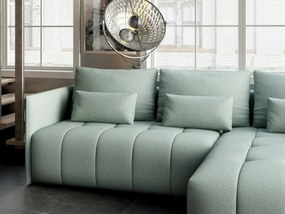 Colțar extensibil dumonde cu ladă de depozitare si sezut confortabil din spuma high-density, Malta Enjoy Mint II 235x185 cm