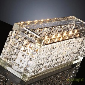 Suport pentru lumanare design LUX, realizat manual din sticla, NEFERTARI RECTANGULAR 60x15cm