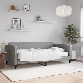 3196803 vidaXL Pat de zi cu saltea, gri deschis, 100x200 cm, textil