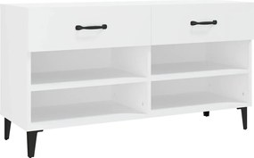 vidaXL Pantofar, alb, 102x35x55 cm, lemn compozit