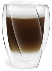 Set 2 pahare cu perete dublu Vialli Design Latte, 300 ml