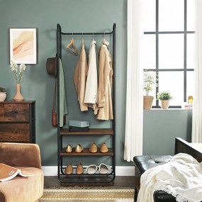 Perete de hol TAYLOR cu dulap pentru pantofi 181x58 cm, maro rustic