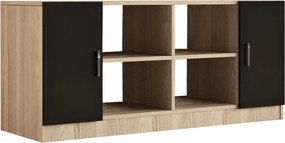 Comoda 956LCS1505, stejar/negru, PAL melaminat, 140x46x62 cm