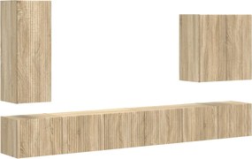 vidaXL Set Dulap pentru Televizor Montat pe Perete 6 pcs Stejar Sonoma