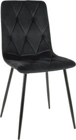 Scaun TOM, negru, stofa catifelata/metal, 45x39x91 cm