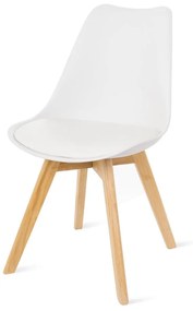 Set 2 scaune cu picioare din lemn de fag Bonami Essentials Retro, alb