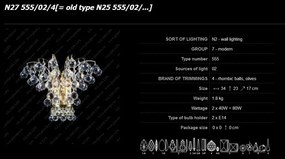 Aplica de perete cristal Bohemia N27 555/02/4