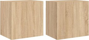 vidaXL Comode TV de perete, 2 buc., stejar sonoma, 40,5x30x40 cm, lemn