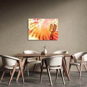 Tablou pe sticlă - Microfon retro (70x50 cm)