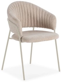 Set de scaune de sufragerie bej cu cotiere 2 buc. tapițat Leticia – Marckeric