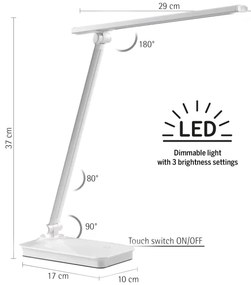 Lampă LED dimabilă de masă cu port USB ONLI DESKI LED/7W/230V 4000K alb