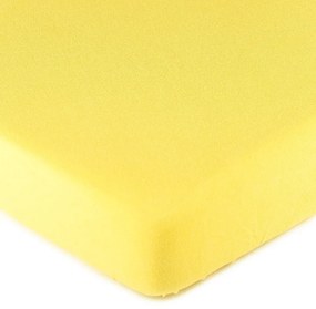 Cearşaf de pat 4Home jersey, galben, 90 x 200 cm