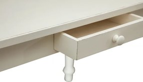 Masa fixa, L120 80 H80 cm, cu sertar, lemn masiv alb antichizat