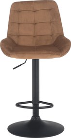 Scaun de bar, material textil Velvet maro, CHIRO NEW