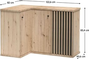 Dulap de colț KOLI C-12, stejar artisan