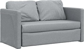 vidaXL Canapea extensibilă 2 în 1, gri deschis, 112x174x55 cm, textil