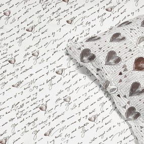 Goldea lenjerie de pat flanel - inimi și versuri de dragoste 140 x 200 și 50 x 70 cm