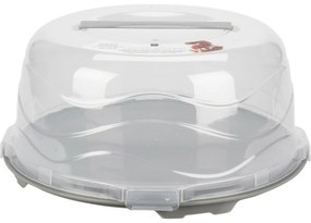 EH Tavă de servire pentru tort cu capac, diametru33 cm, gri