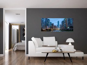 Tablou oraș nocturn (120x50 cm)
