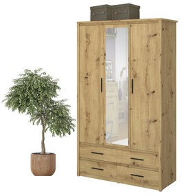 Dulap de haine Andra 3D4S (Stejar artisan). 1052751