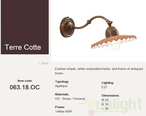 Aplica design rustic realizata manual Terrecotte 063.18.OC
