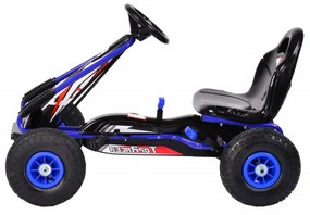 Kart cu pedale pentru copii NOVOKIDS® Top Racer PRO, Roti gomflabile din cauciuc, 3-7 ani , Maxim 25 kg, Structura metalica, Frana de mana, Functie