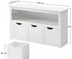 Bancheta Depozitare, Alb, MDF