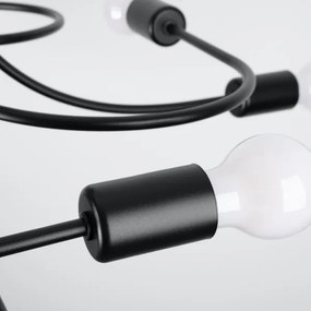 Lustră pe tijă Sollux SL.1457 LEVAR 8xE27/15W/230V negru