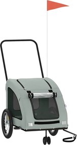 vidaXL Remorcă de bicicletă animale companie, gri, textil oxford/fier