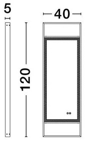 Oglinda baie cu iluminat LED IP44 Doul, 40x120cm