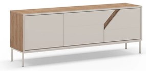 Comodă crem/în culoare naturală cu aspect de lemn de stejar 150x55x35 cm Lilou – Marckeric