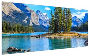 Tablou cu peisaj montan și râu (120x50 cm), în 40 de alte dimensiuni noi