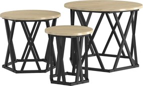 vidaXL Masă laterală nesting 3 pcs Stejar Sonoma