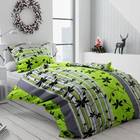 Lenjerie de pat creponata Liana verde Dimensiune lenjerie de pat: 2 buc 70 x 90 cm | 200 x 220 cm