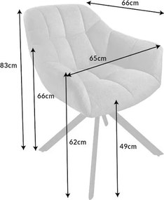 Set 2 scaune pivotante Papillon, boucle alb