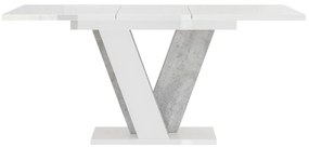 Masă de sufragerie Venag (alb lucios + piatră) (pentru 4 până la 6 persoane). 1055271