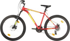 vidaXL Bicicletă montană cu 21 viteze, roată 27,5 inci, roșu, 42 cm