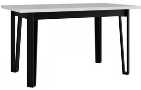 Masă sufragerie extensibilă Elarna 80 x 140 180 III (Alb + Negru) (pentru 4-8 persoane). 1105375