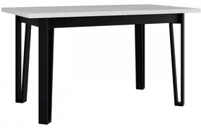 Masă sufragerie extensibilă Elarna 80 x 140 180 III (Alb + Negru) (pentru 4-8 persoane). 1105375