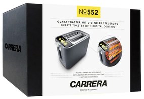 Prajitor de paine Carrera Nr.552, 860W, Digital, Incalzitoare cuart, Setari de memorie, 9 nivele, Grafit