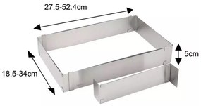 Forma de copt Kinghoff KH 1907, Reglabila 27,5-52,4 cm, Otel inoxidabil, Argintiu